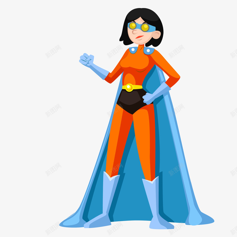 卡通超人人物矢量图ai免抠素材_88icon https://88icon.com 人物设计 卡通 女性 角色扮演 超人 矢量图