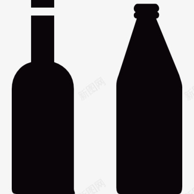 酒瓶酒杯两瓶图标图标