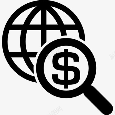 元搜索国际搜寻金钱图标图标