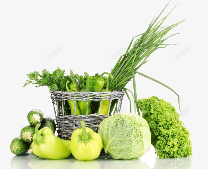 蔬菜png免抠素材_88icon https://88icon.com 包菜 生菜 竹篮子 素材 绿色蔬菜 葱 蔬菜 青椒 黄瓜