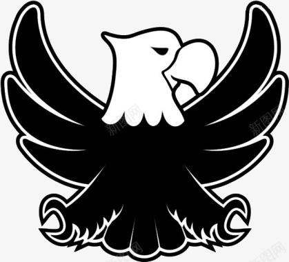 黑色白头鹰图标图标