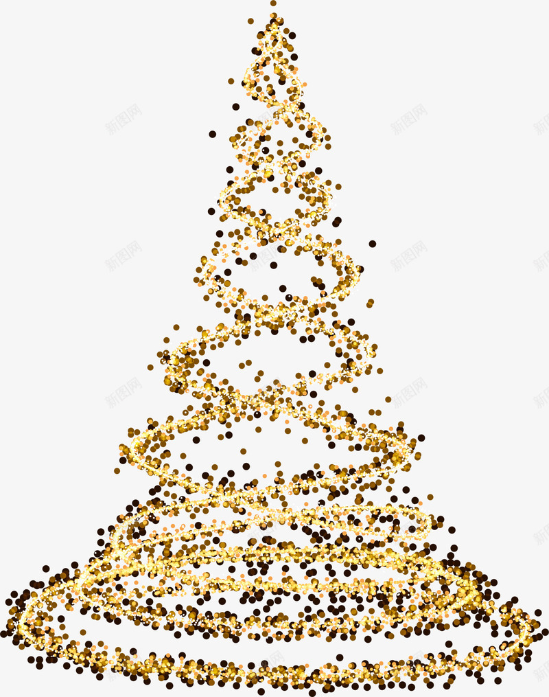 金色闪耀曲线圣诞树png免抠素材_88icon https://88icon.com 交织圣诞树 亮片圣诞树 圣诞快乐 圣诞节 装饰图案 金色树木 闪耀树木
