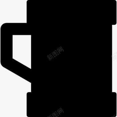啤酒瓶形状的黑色从侧面图标图标