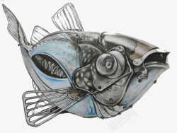 彩绘机械鱼素材