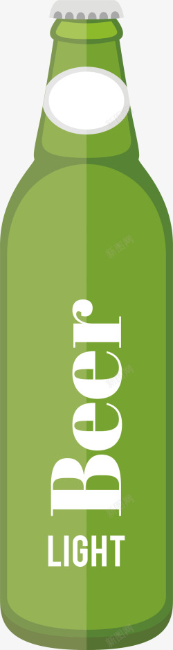 绿色瓶手绘玻璃酒瓶元素矢量图素材