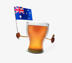 澳大利亚国旗与啤酒素材