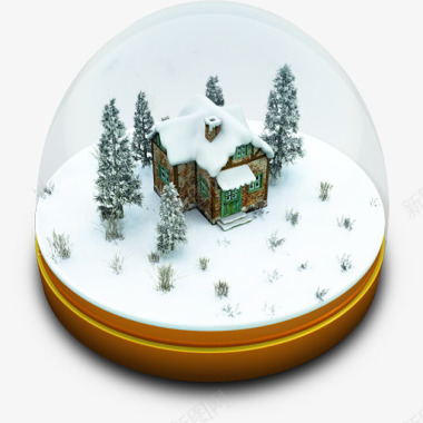 冬天的雪圣诞雪花玻璃球图标图标