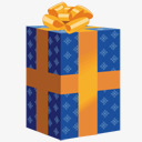 西饼礼盒深蓝色礼物礼盒礼品图标图标