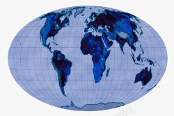 蓝色椭圆形复古世界地图素材