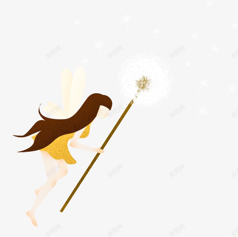 卡通拿着魔法棒的花仙子png免抠素材_88icon https://88icon.com 卡通 拿着魔法棒的 花仙子 飞翔的花仙子 黄色的翅膀