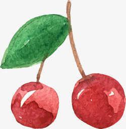 吃货节手绘红色樱桃素材
