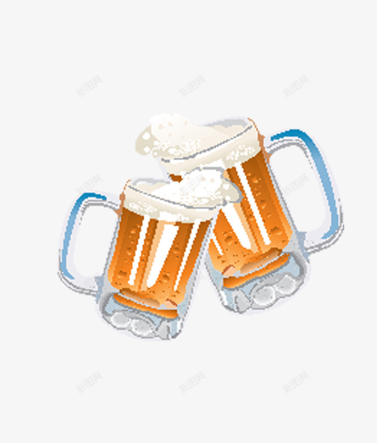 两杯啤酒图案png免抠素材_88icon https://88icon.com 啤酒碰杯 啤酒花 液体 清爽 玻璃杯 酒杯 饮品PNG素材