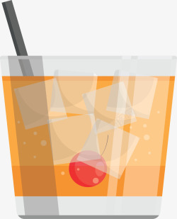 樱桃果肉美味橙汁矢量图素材