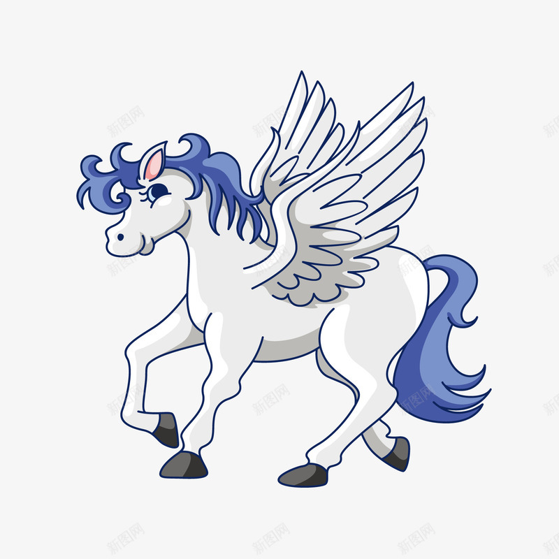 带翅膀白马png免抠素材_88icon https://88icon.com 小龙马 带翅膀 白马 飞马