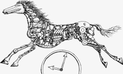 奔跑的机械马素材
