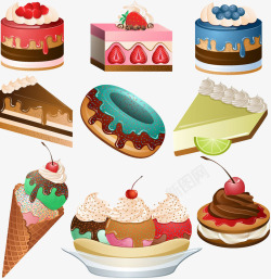 卡通蛋糕冰淇淋插画素材