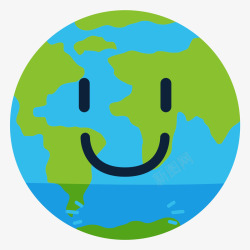 世界环境日微笑地球爱护插画矢量图素材