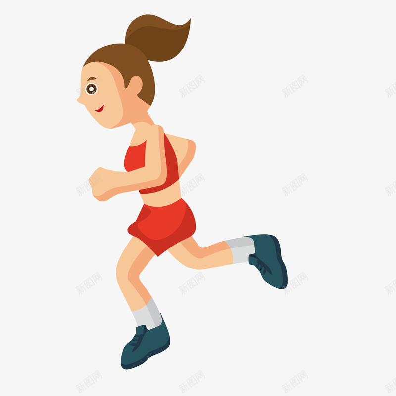 卡通跑步的女性人物矢量图ai免抠素材_88icon https://88icon.com 人物设计 卡通 女性人物 校园运动会 跑步 锻炼 矢量图