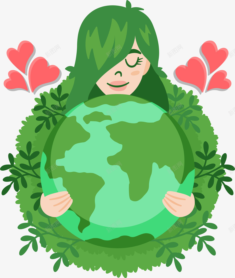 手抱地球的女孩地球日插画png免抠素材_88icon https://88icon.com 世界母亲 地球日 手抱地球的女孩 插画 矢量图案 绿色