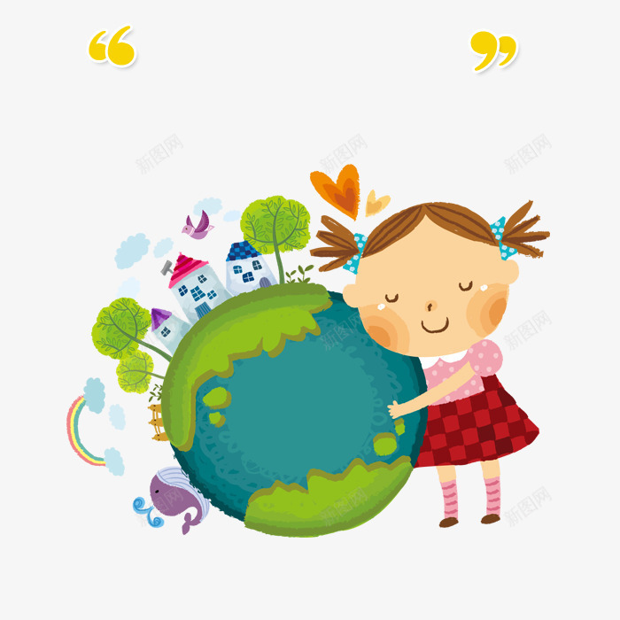 拥抱地球png免抠素材_88icon https://88icon.com 保护环境 地球 孩子 拥抱 绿色