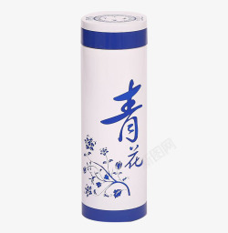 好看的杯子青花瓷养生热水杯高清图片