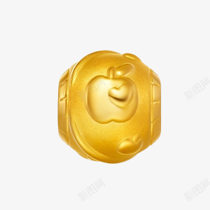 周大福苹果黄金转运珠png免抠素材_88icon https://88icon.com 产品实物 周大福 珠宝 童趣 苹果 黄金转运珠