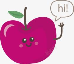 打招呼的卡通苹果素材