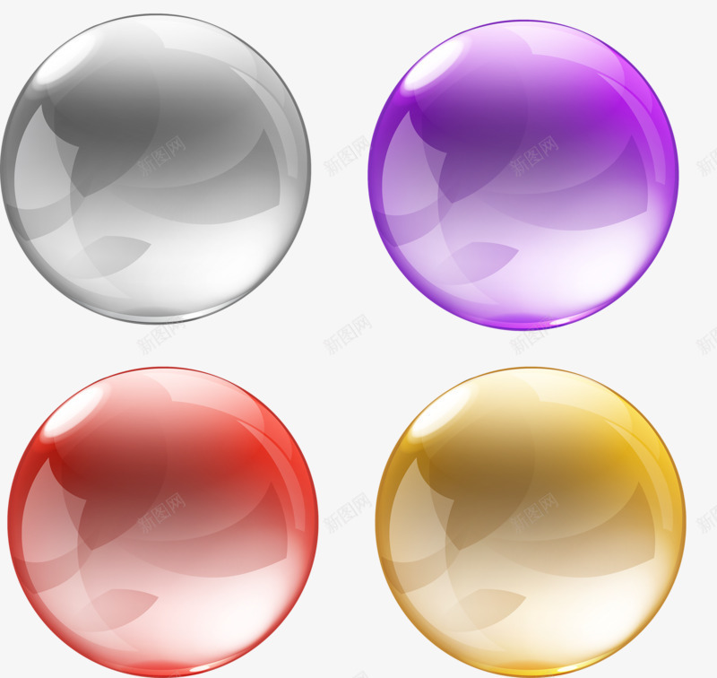 四个糖果球png免抠素材_88icon https://88icon.com 卡通 球 紫色 红色