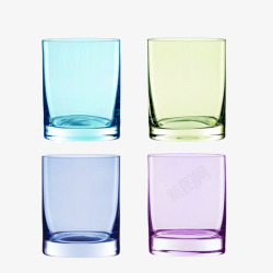 四个水晶玻璃杯素材