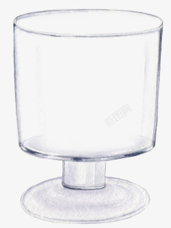 手绘水彩玻璃杯子素材