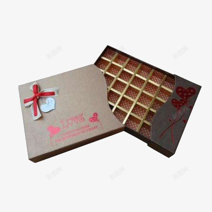 蝴蝶结巧克力包装盒png免抠素材_88icon https://88icon.com 包装盒 巧克力包装盒 巧克力色 空盒子 糖果 蝴蝶结巧克力