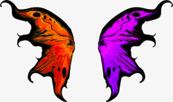 蝴蝶翅膀紫色红色素材