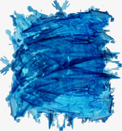 个性蓝色水彩涂鸦矢量图素材