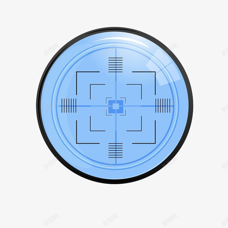 蓝色信号水晶按钮png免抠素材_88icon https://88icon.com 信号 按钮 水晶 科技 蓝色 雷达 雷达信号