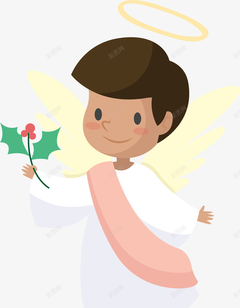 圣诞节可爱小天使装饰图案png免抠素材_88icon https://88icon.com 儿童 卡通 可爱 圣诞节 天使 孩子 矢量图案 翅膀