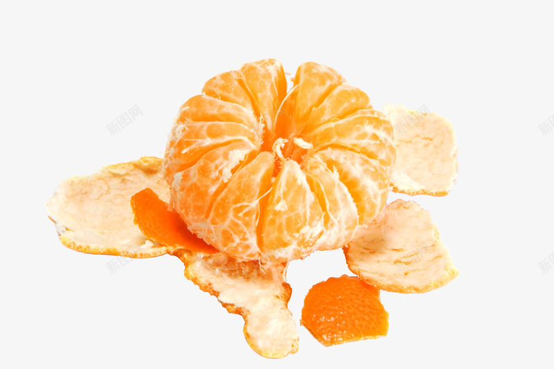 一个被剥开的新鲜橘子png免抠素材_88icon https://88icon.com 元素 橘子 水果 装饰