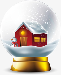 小屋水晶球温馨圣诞小屋水晶球高清图片