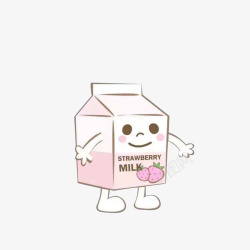 卡通一盒草莓牛奶素材