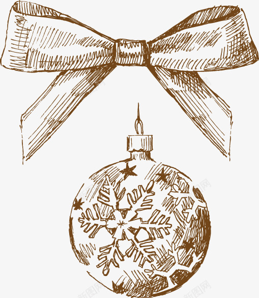 手绘雪花圆球蝴蝶结元素png免抠素材_88icon https://88icon.com 元素 圆球 手绘 蝴蝶结 雪花