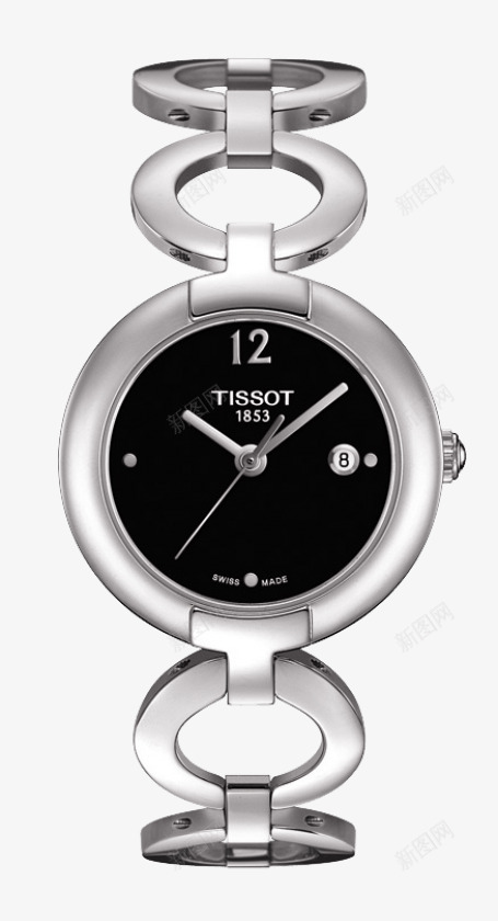 天梭腕表装饰手表黑色女表png免抠素材_88icon https://88icon.com TISSOT 产品实物 天梭 女士手表 女士表 手表 机械女表 机械表 腕表