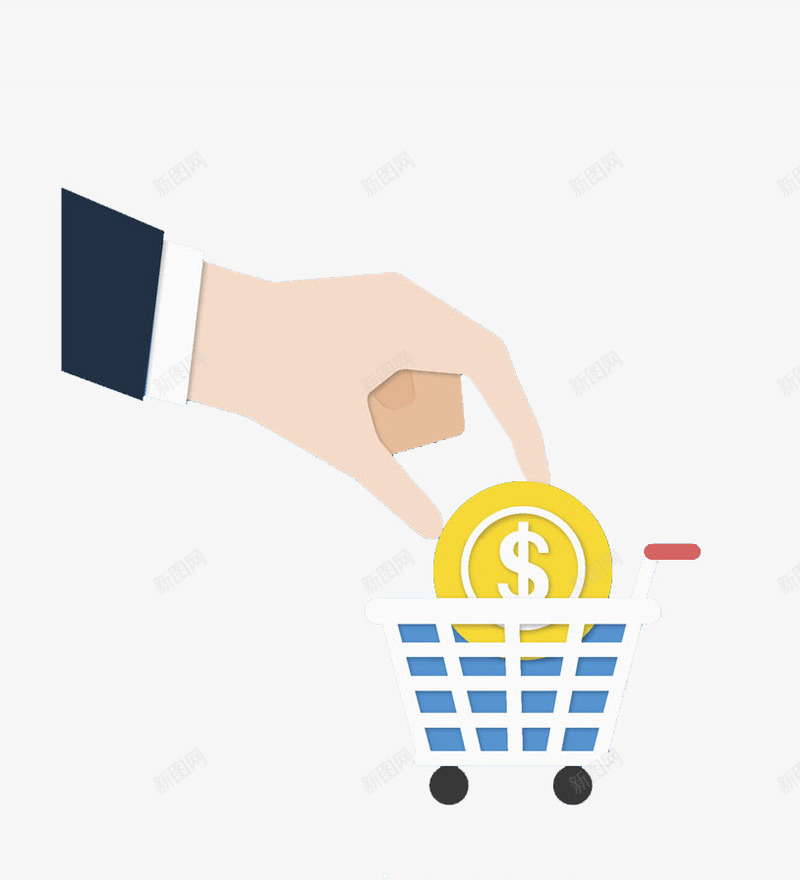 手拿金币放进购物车图png免抠素材_88icon https://88icon.com 创意 手拿 手掌 投资 理财 购物车 金币 金融
