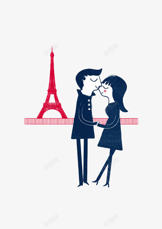 手绘相亲相爱的两个小人png免抠素材_88icon https://88icon.com 两个 亲吻 埃菲尔铁塔 小人 手绘