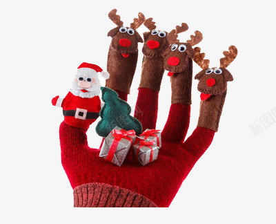 手掌上的圣诞礼物png免抠素材_88icon https://88icon.com 圣诞老人 礼品 红手套