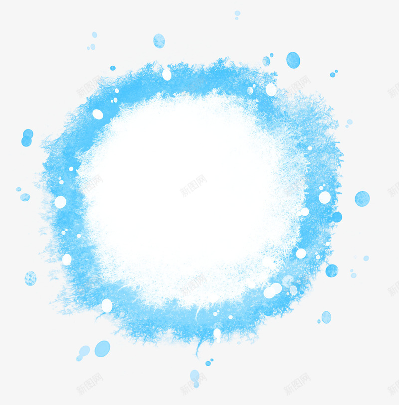 手绘蓝色墨迹水彩装饰png免抠素材_88icon https://88icon.com 墨迹 水彩 蓝色 装饰