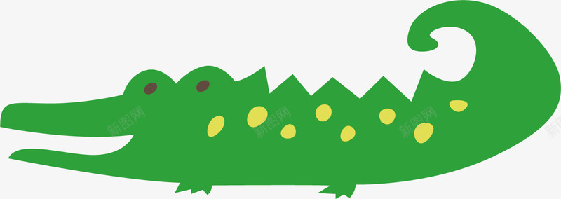 绿色的小鳄鱼矢量图ai免抠素材_88icon https://88icon.com 个性 动物 卡通手绘 可爱 小鳄鱼 张嘴 绿色 矢量图