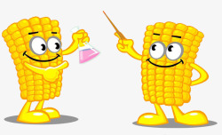 玉米化学研究卡通玉米小人高清图片