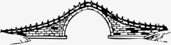 墨迹拱桥装饰素材