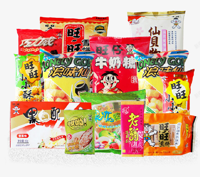 旺旺休闲食品png免抠素材_88icon https://88icon.com 休闲食品 大礼包 旺旺 糖