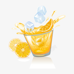 冰镇橙汁饮料矢量图素材