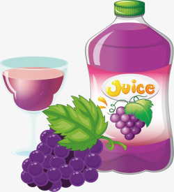 紫色葡萄汁矢量图素材